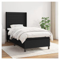 vidaXL Posteľný rám boxspring s matracom čierny 90x190 cm látka