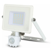 Reflektor LED so senzorom PRO 30W, 3000K, 1470lm, biely VT-128S (V-TAC)