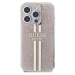 Guess IML 4G Gold Stripe Zadný Kryt pre iPhone 15 Pro Max Pink