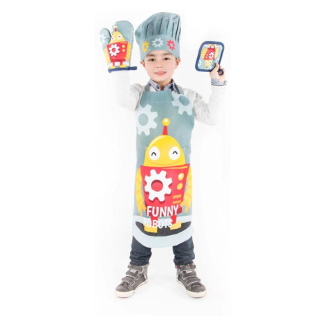 Bavlnená detská kuchynská súprava 4 ks Robot - Tiseco Home Studio