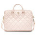 Guess PU Quilted 4G Metal Logo Computer Bag 15/16" Pink