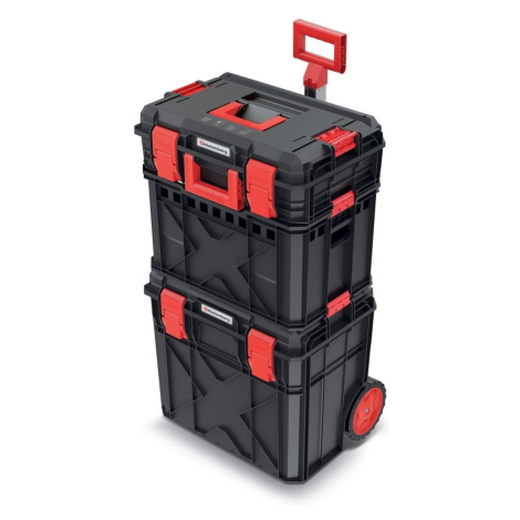 Sada kufrů na nářadí a dílenského boxu 3 ks XEBLOCCK PRO 54,6 x 38 x 97 cm černo-červená Prosperplast