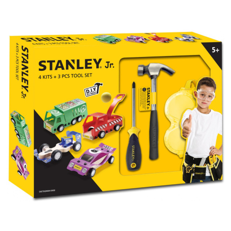 Stanley Jr. U001-K04-T03-SY Sada 4 autíčok, skrutkovača a kladiva