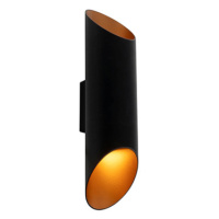 Dizajnová nástenná lampa čierna so zlatom - Organo S