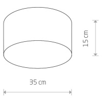 Stropné svietidlo Cameron, sivé, Ø 35 cm