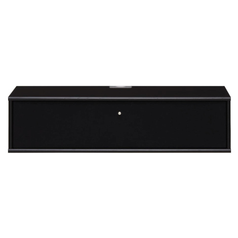 Čierny TV stolík v dekore jaseňa 89x22 cm Mistral – Hammel Furniture