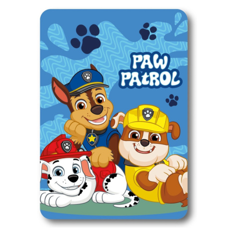 Deka detská flecee Paw Patrol modrá 140x100cm Faro