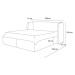 Svetlosivá čalúnená dvojlôžková posteľ s úložným priestorom s roštom 180x200 cm Louise – Bobochi