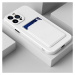 Apple iPhone 14 Plus, silikónové puzdro s držiakom na karty, Wooze Card Slot, biele
