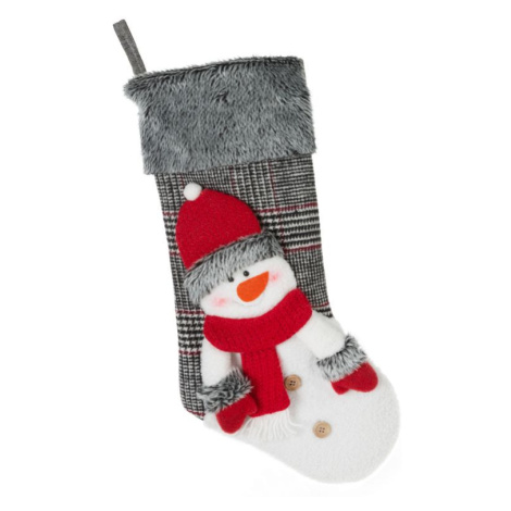 Vianočná ponožka MERY2 s 3D snehuliakom 50x25 cm Eurofirany