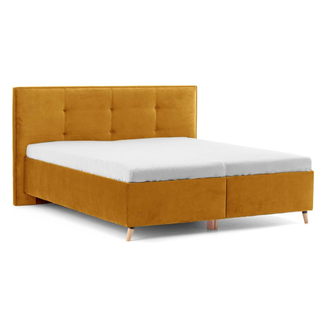 DREVONA03 Manželská posteľ 160 cm DREVONA® ZARA, žltá Terra 48