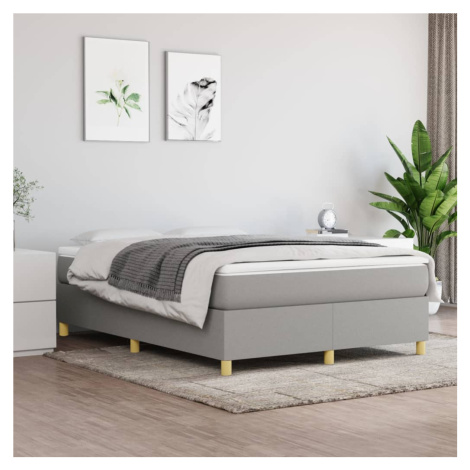 vidaXL Posteľný rám na boxspring bledosivý 140x200 cm látka