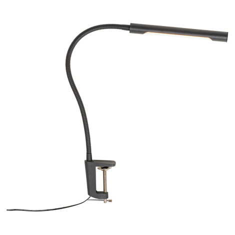 Upínacia stolová lampa čierna vrátane LED s dotykovým stmievačom - Lionard QAZQA