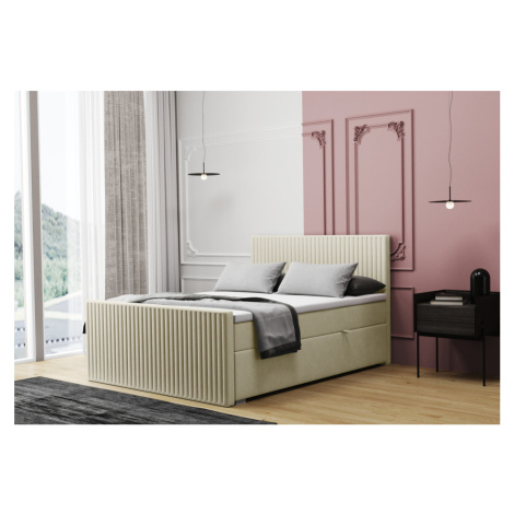 Expedo Čalúnená posteľ boxspring REMOS + topper, 120x200, monolith 02