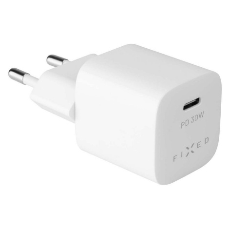 FIXED FIXC30M-C-WH SIETOVA NABIJACKA MINI S USB-C VYSTUPOM A PODPOROU PD, 30W, BIELA