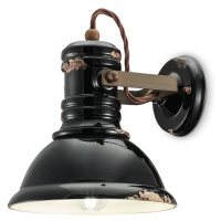 Keramická nástenná lampa C1693 v čiernej farbe v industriálnom štýle
