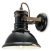 Keramická nástenná lampa C1693 v čiernej farbe v industriálnom štýle