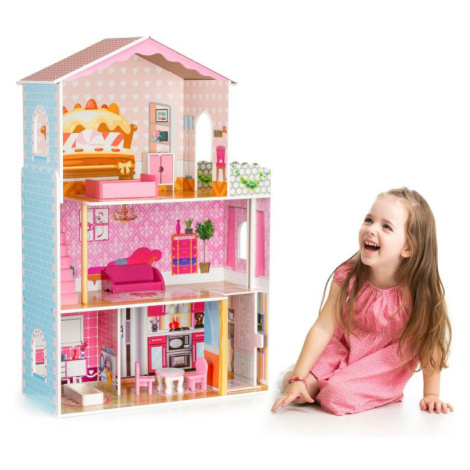 Ecotoys Ecotoys Drevený domček pre bábiky s výťahom a nábytkom