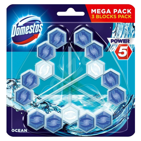 Domestos Power 5 Ocean tuhý WC Blok 3x55g