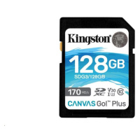 Kingston SDXC karta 128GB Canvas Go! Plus, R:170/W:90MB/s, Class 10, UHS-I, U3, V30
