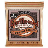 Ernie Ball 3545 Earthwood Custom Light Phoshor Bronze 3-Pack