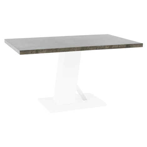 Jedálenský stôl, betón/biela matná, 138x90 cm, BOLAST Tempo Kondela
