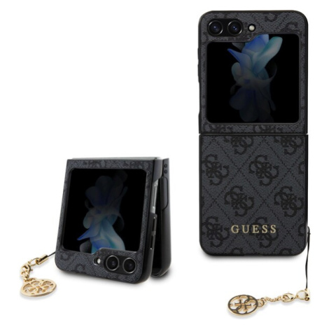 Guess 4G Charms Zadný Kryt pre Samsung Galaxy Z Flip 5 Grey