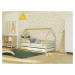 Benlemi Detská drevená posteľ domček SAFE 3v1 so zábranou a prístelkou Zvoľte farbu: Tmavo sivá,