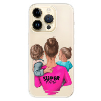 Odolné silikónové puzdro iSaprio - Super Mama - Boy and Girl - iPhone 14 Pro