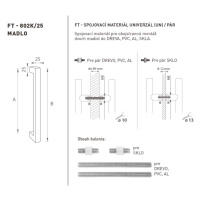 FT - MADLO kód 802K 25x25 mm UN ks BIM - biela matná (FBO) 25x25 mm 900 mm