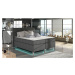 NABBI Avellino 180 čalúnená manželská posteľ s úložným priestorom sivá (Sawana 05)