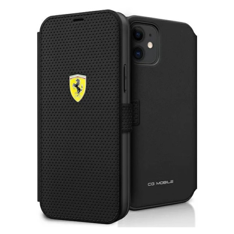 Kryt Ferrari FESPEFLBKP12SBK iPhone 12 mini 5,4" black book On Track Perforated (FESPEFLBKP12SBK