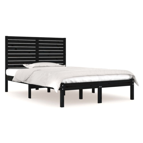 vidaXL PosteÄľnĂ˝ rĂˇm ÄŤierny masĂ­vne drevo 140x190 cm