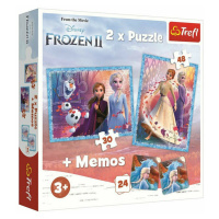 Trefl Puzzle 2v1 + pexeso  Záhadná krajina  Disney Frozen 2
