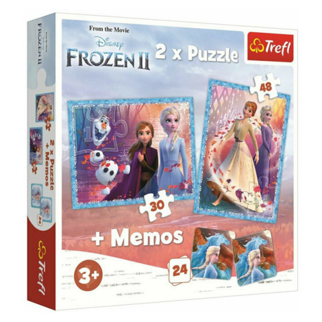 Trefl Puzzle 2v1 + pexeso  Záhadná krajina  Disney Frozen 2