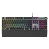 Genesis herná mechanická klávesnica THOR 400/RGB/Kailh Red/Drôtová USB/US layout/Čierna