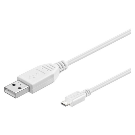 PremiumCord kábel USB 2.0 A-Micro USB B 3m biely