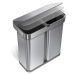 Bezdotykový odpadkový kôš na triedený odpad z nerezovej ocele 58 l Dual - simplehuman