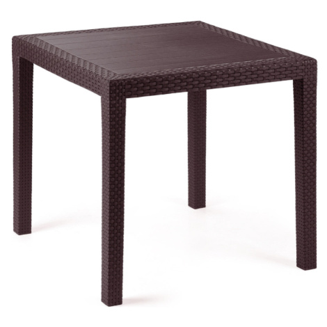 Záhradný stôl Ratan Lux, 73 x 75,5 x 75,5 cm, wenge