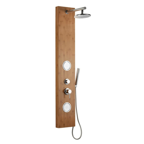 Sprchový panel SIKO Bamboo Shower na stenu s pákovou batériou bambus BAMBOOSHOWER BAMBOOSHOWER
