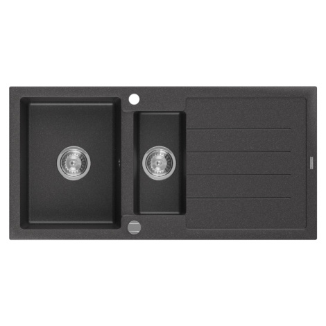 MEXEN MEXEN - Andres granitový drez 1.5 s odkvapkávačom 1000x500 mm, čierna spotty 6515101510-76