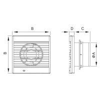 Mexen EXS, kúpeľňový ventilátor so snímačom pohybu a časovačom, priemer 120mm, biela, W9604-125-