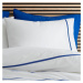 Biele/modré bavlnené obliečky na dvojlôžko 200x200 cm Herringbone Trim Stripe – Content by Teren