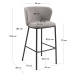 Sivé barové stoličky v súprave 2 ks (výška sedadla 75 cm) Ciselia – Kave Home