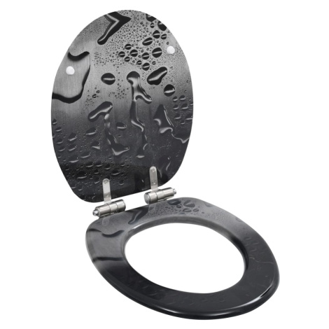 vidaXL WC sedadlo s pomalým sklápaním MDF dizajn vodných kvapiek