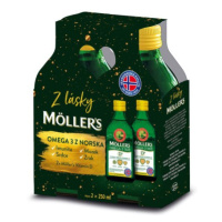 MOLLER´S Omega 3 rybí olej + vitamín D duo balenie citrónová príchuť 2 x 250 ml