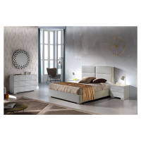 Estila Moderná manželská posteľ Sara s čalúnením z ekokože s elegantným prešívaním 140-180