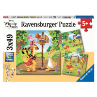 Ravensburger Puzzle Disney Medvídek Pú Športový deň 3 x 49 dielikov