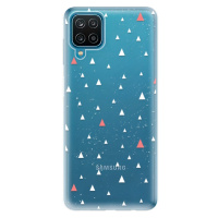 Odolné silikónové puzdro iSaprio - Abstract Triangles 02 - white - Samsung Galaxy A12