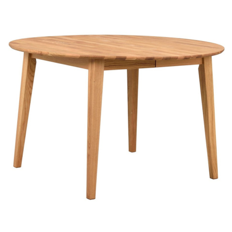 Okrúhly rozkladací jedálenský stôl z dubového dreva v prírodnej farbe ø 120 cm Filippa – Rowico
